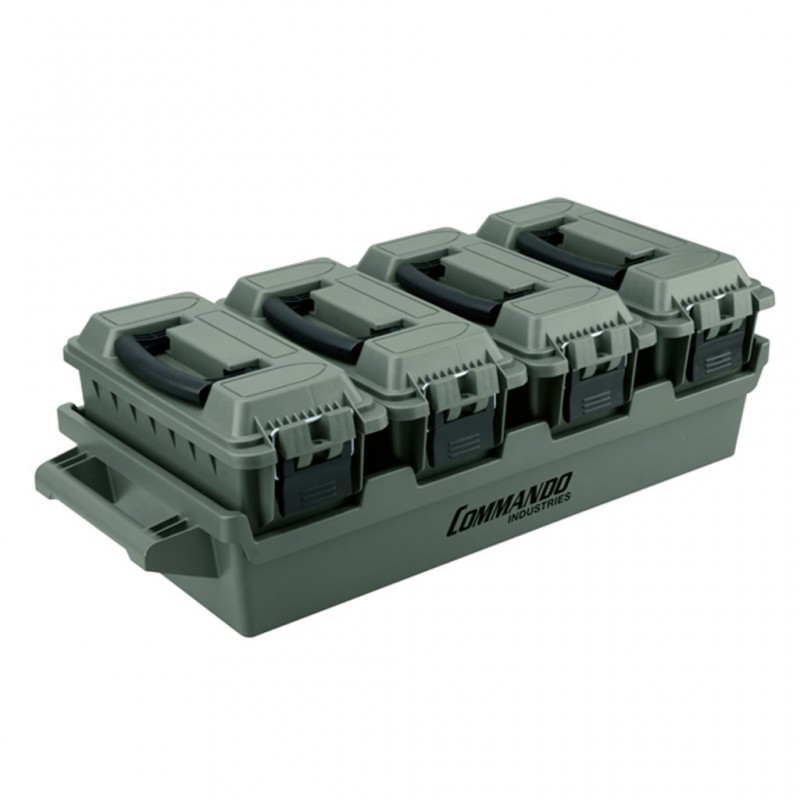 Set 4 ks plastových beden AMMO BOX ZELENÝ