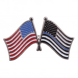 Odznak vlajka USA barevná a s modrou linkou